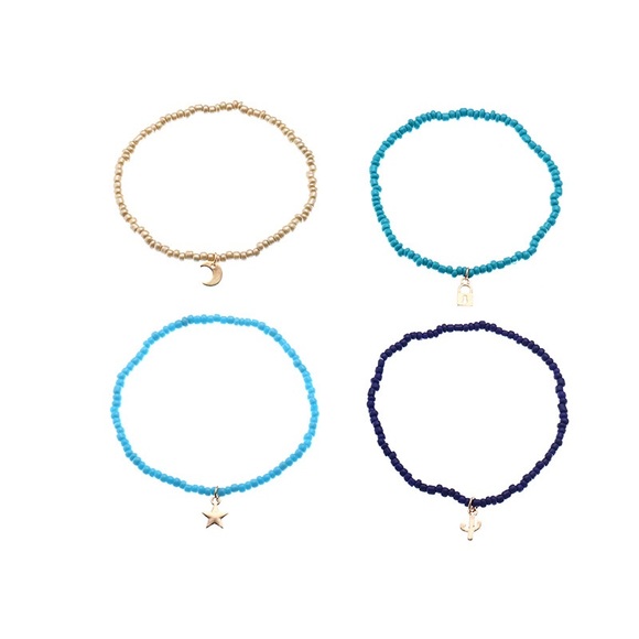 Multi color ankle bracelet set - Picture 4 of 5